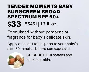 JAFRA TENDER MOMENTS BABY SUNSCREEN BROAD SPECTRUM SPF 50+