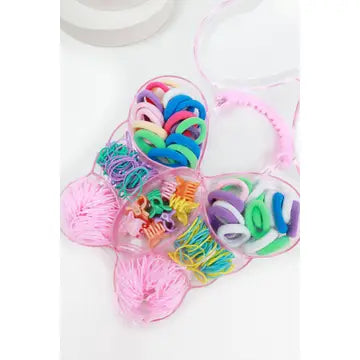 BUTTERFLY SHAPE HAIR TIE & HAIR CLIP SET